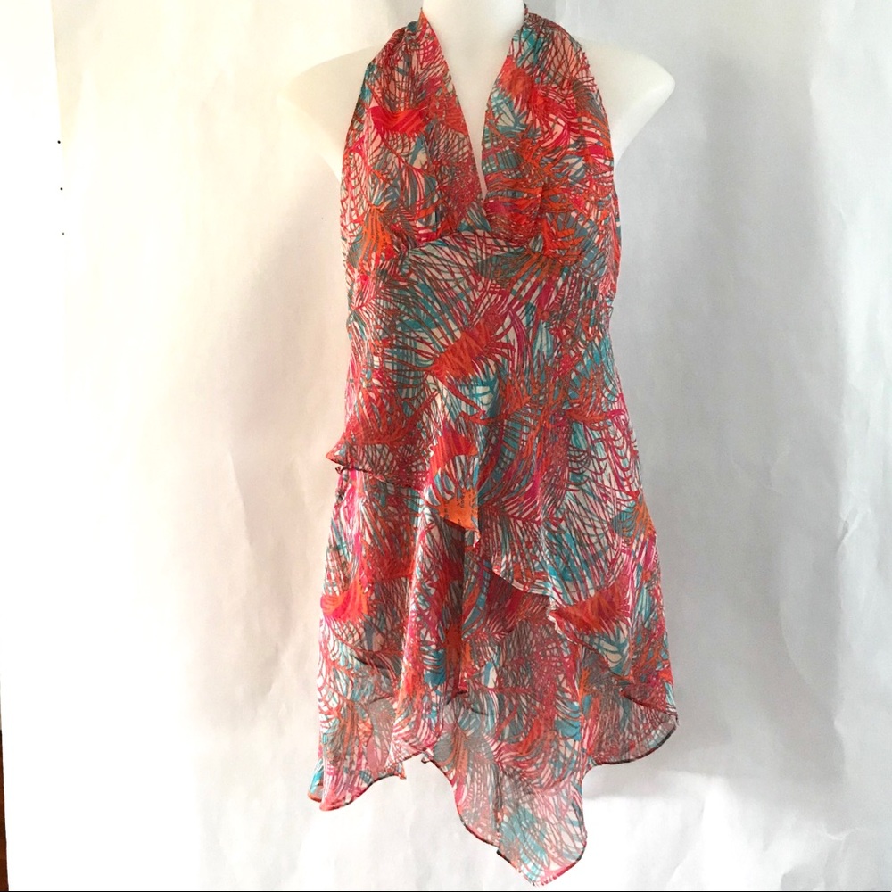 BCBG halter top, size M, 100% silk, worn twice